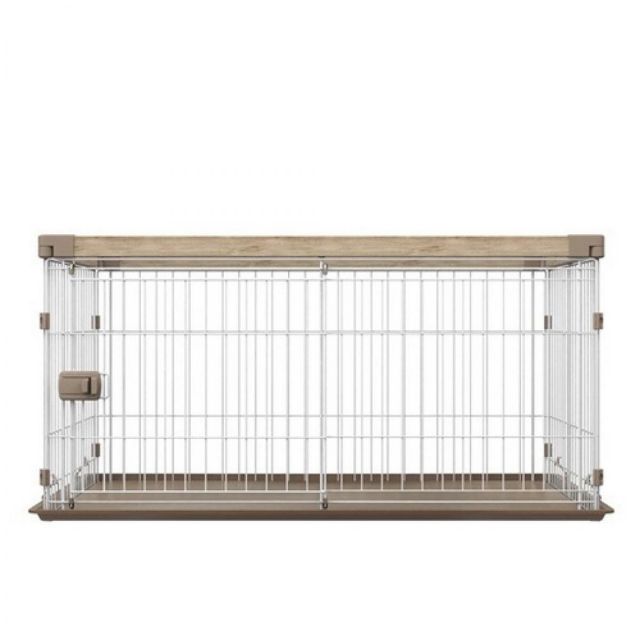 アイリスオーヤマ ウッディシステムサークル SWS-1200 ナチュラル 小型犬 中型犬用 ペットケージ ゲージ犬 木目 スライド扉 簡単組立