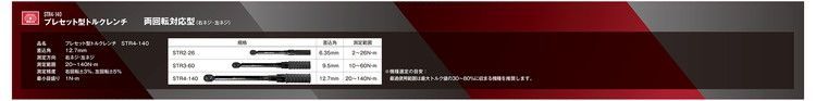 プレセット型トルクレンチ STR4-140