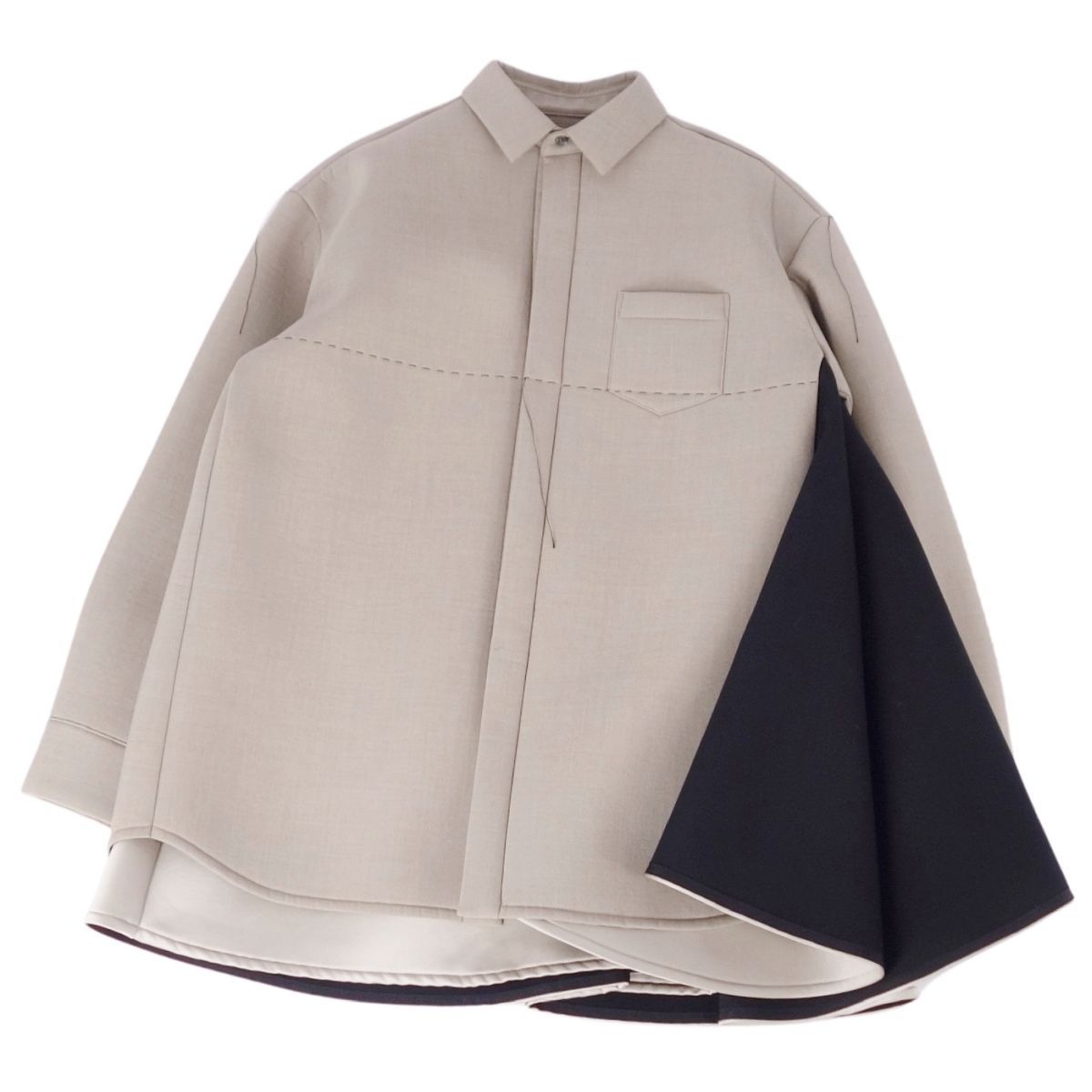 極美品 サカイ Sacai シャツ 2023 Suiting Bonding S - メルカリ