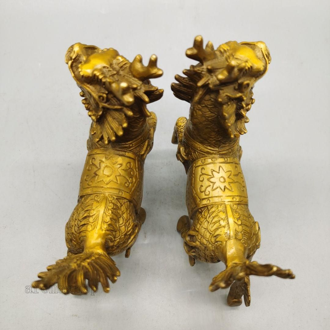 当社の 銅器 メルカリ - 工芸品 装飾品 置物 招財 風水 開運 辟邪 鎮宅 麒麟 工芸品