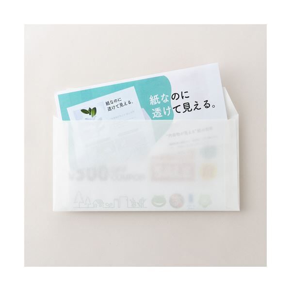 ハート 洋長3封筒透けるホワイトCoC 70 m2 カマス貼 YA1997 1ケース 1000枚