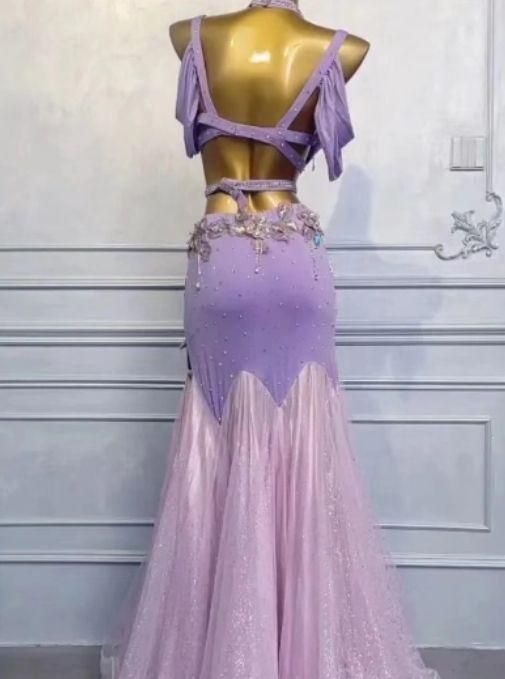 ベリーダンス衣装 ブラベルトスカートセット ピンク/パープル　 オーダーメイド ベリーダンス衣装 ブラベルトスカートセット ピンク/パープル オーダー