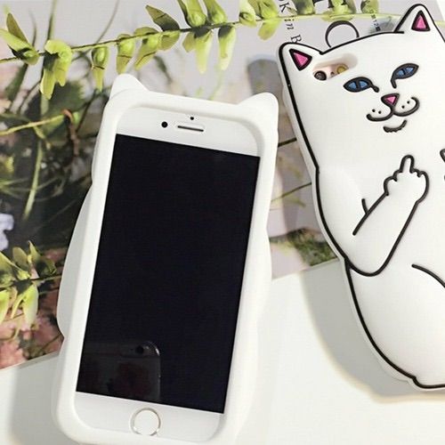 スマホケース 販売 猫 中指