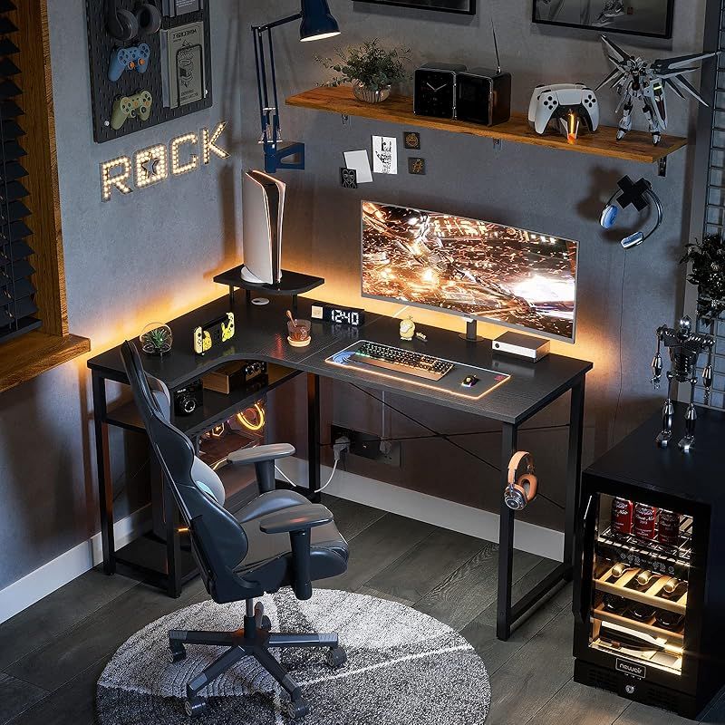 ODK パソコンデスク L字 ゲーミングデスク 幅130 L字デスク pcデスク