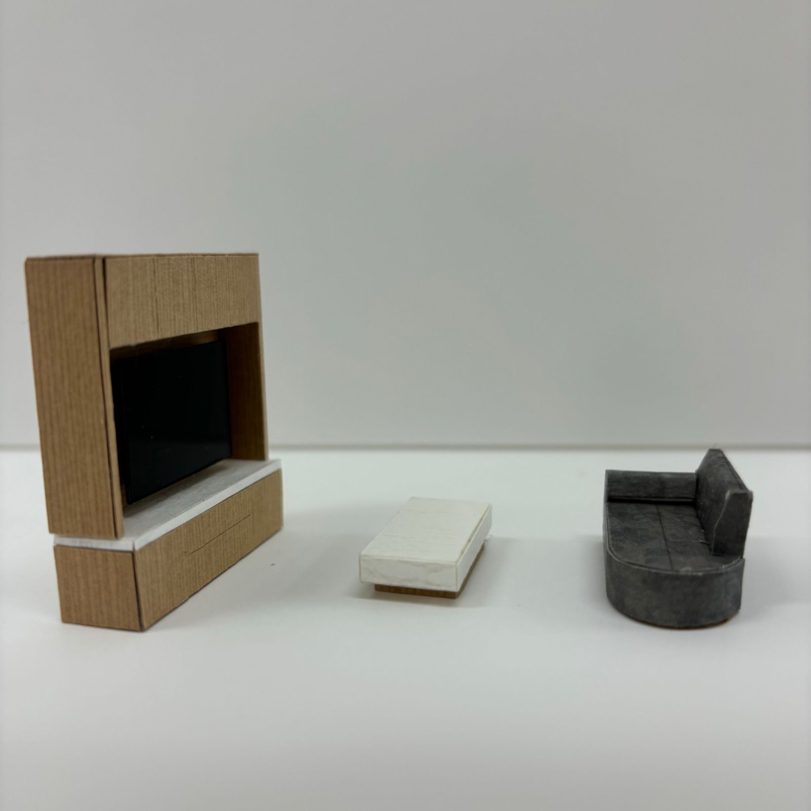 オリジナル模型家具】テレビボード・ローテーブル・ソファ 3点セット 1 