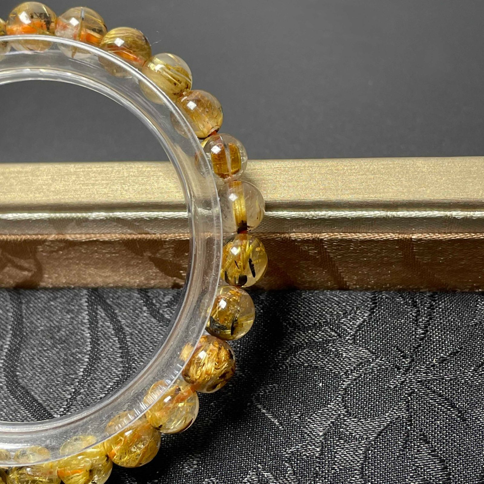 【開運・金運】高級 太陽花 タイチンルチル 13.8-14.7mm ブレスレット 希少 EU製 ☆太陽花タイチンルチル☆黄金針水晶 金運 開運
