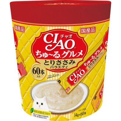 ※在庫わずか※ ちゅーる とりささみバラエティ いなばちゅ〜る 60本 CIAO ちゅ～るとりささみバラエティ 20本入り（4901133625930