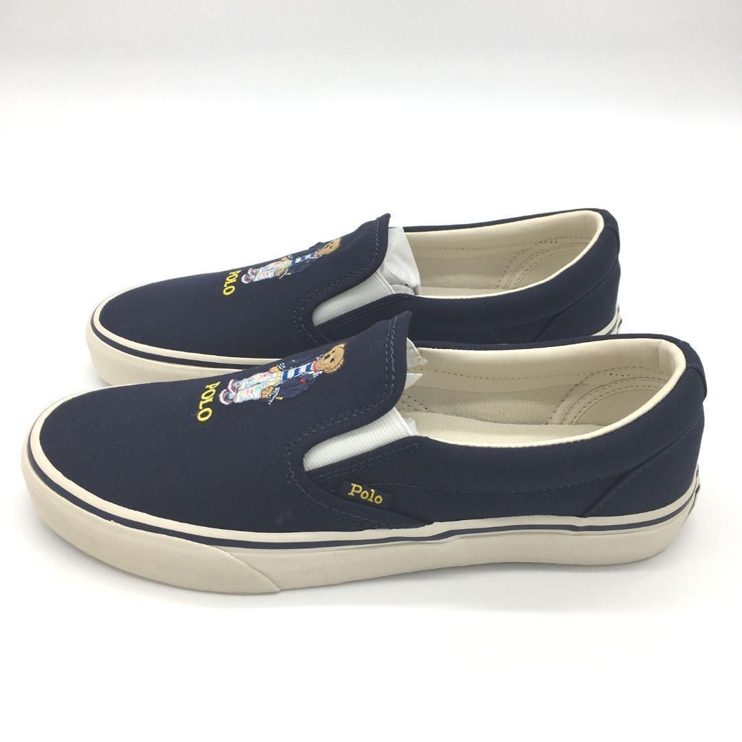 限定SUMMERセール開催中。 POLO RALPH LAUREN ポロベア スリッポン ネイビー 28cm ラルフローレン