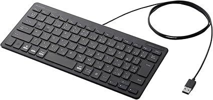 エレコム キーボード 有線 パンタグラフ ミニキーボード ブラック TK-FCP096BK