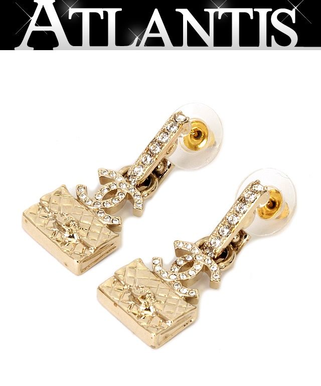 シャネル CHANEL マトラッセバッグモチーフ ココマーク スイングピアス ゴールド A23B 70101