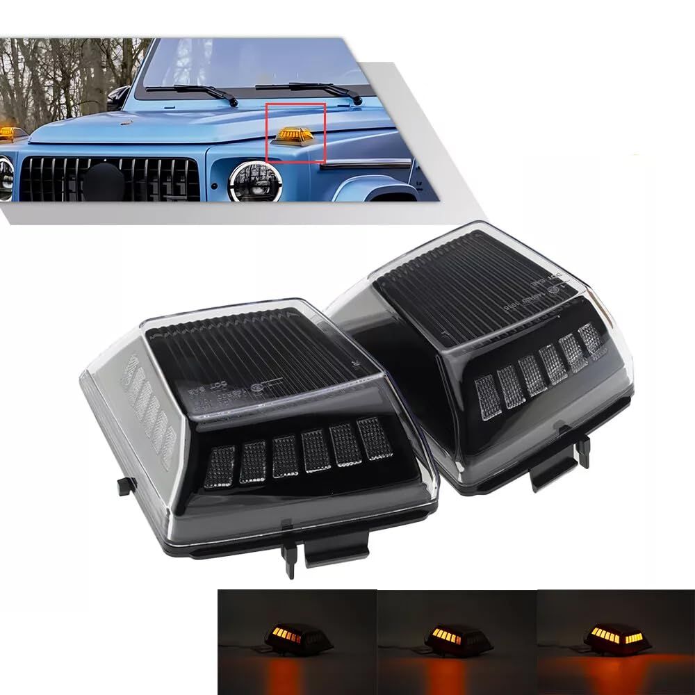 hotimp® ベンツ LED 互換品 流れる シーケンシャル フロント ウインカー クリアレンズ W463A W465 Gクラス 2018- シーケンシャル|通常点滅の切り替えSW付
