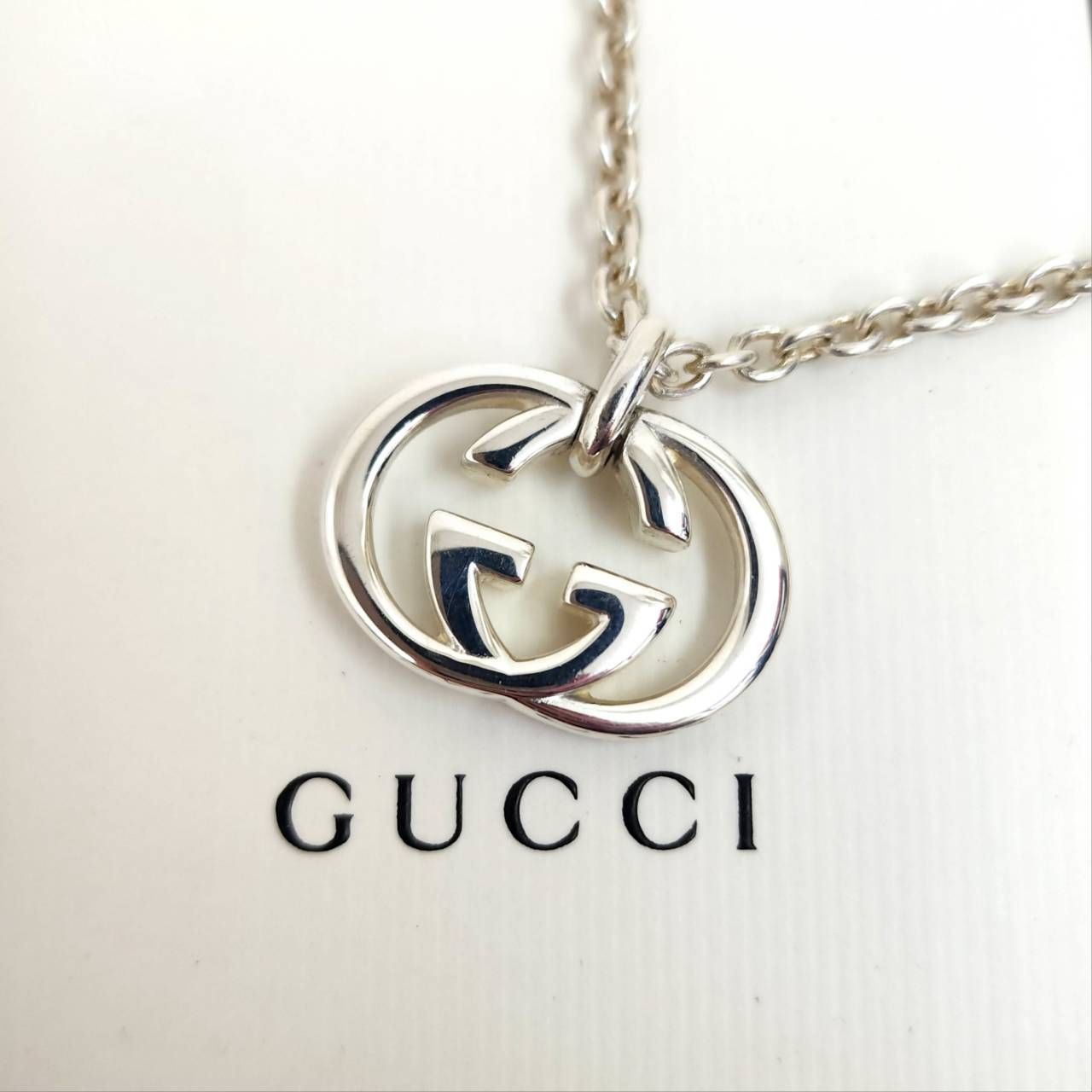 GUCCI グッチ ネックレス インターロッキング 箱付き Ag925 シルバー 