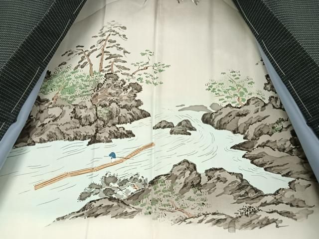 平和屋着物○男性 紬 アンサンブル 亀甲文様 正絹 逸品 未使用