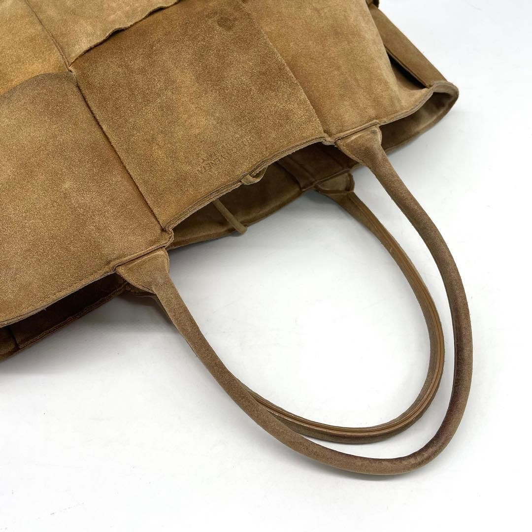 ボッテガヴェネタ アルコトート ハンドバッグ イントレチャート スエード 茶 BOTTEGA VENETA ボッテガヴェネタ アルコトート ハンドバッグ イントレ