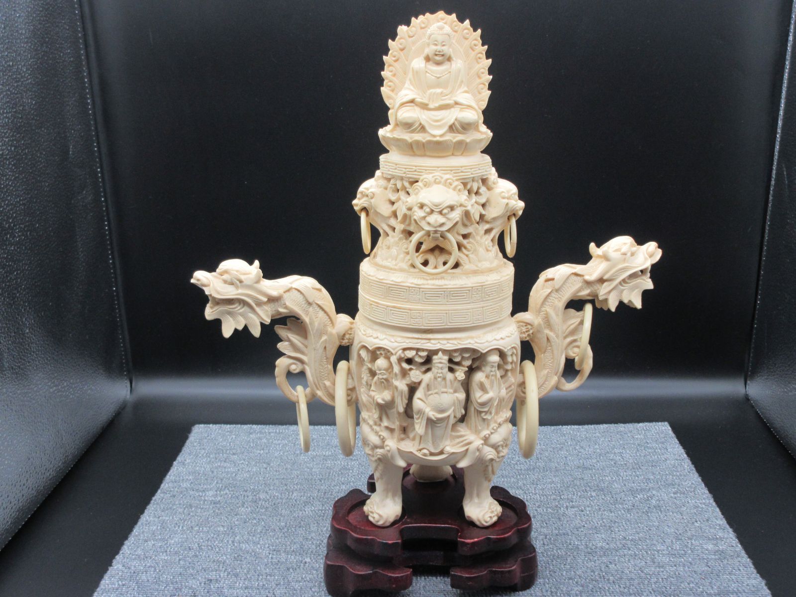 象牙調 中国美術 手作り 香炉 装飾品 置物 ad2c14ebbccbb7de690bdc70fc6640