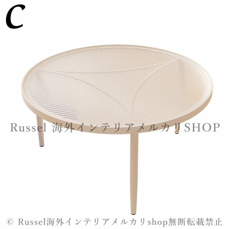 サイドテーブル コーヒーテーブル 強化ガラス 丸 ラウンド 45cm  