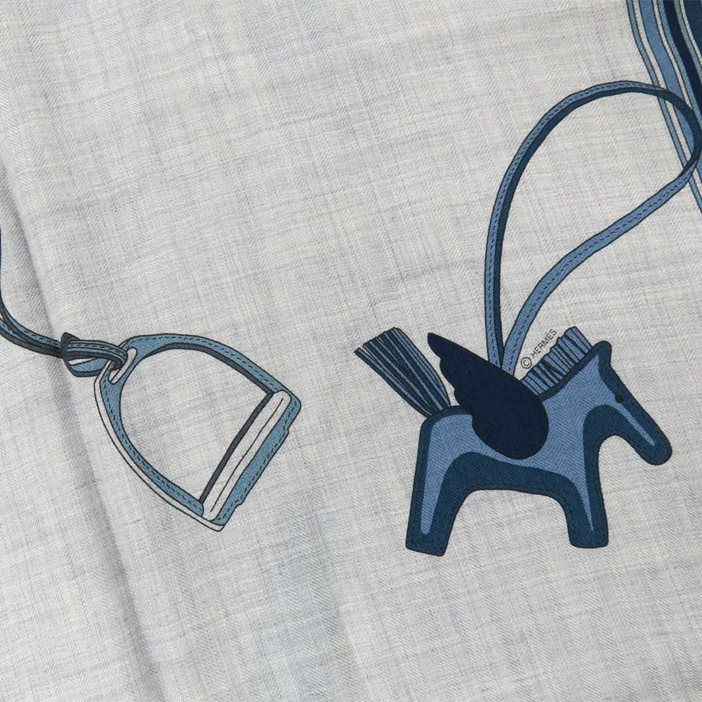 名古屋】エルメス レクタングル ストール ET GRIS GRIS グリシネ