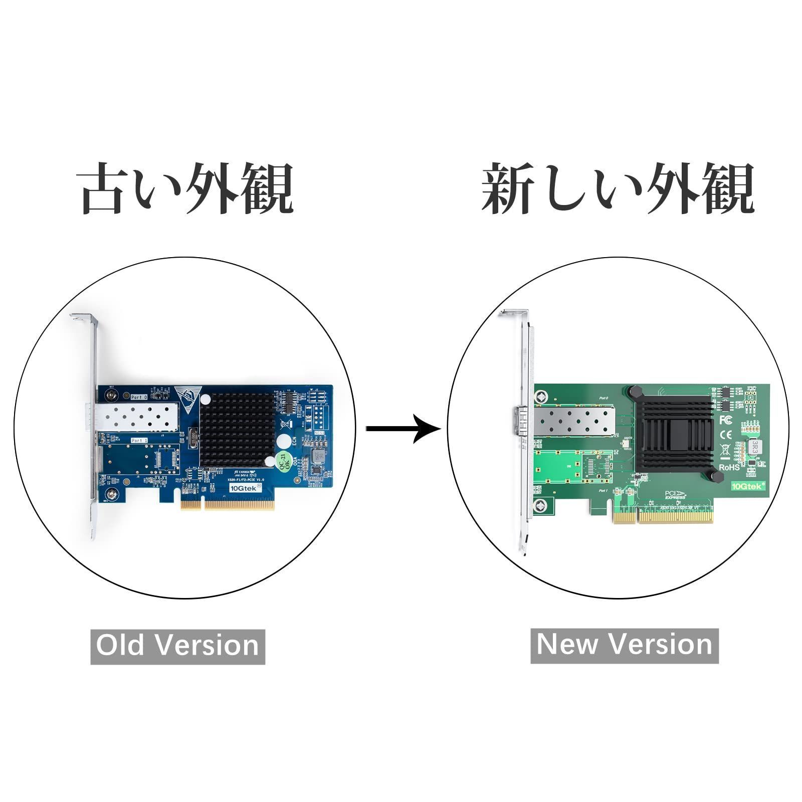 大特価】10Gtek 10G PCI-E NIC ネットワークカード Intel X520-DA1