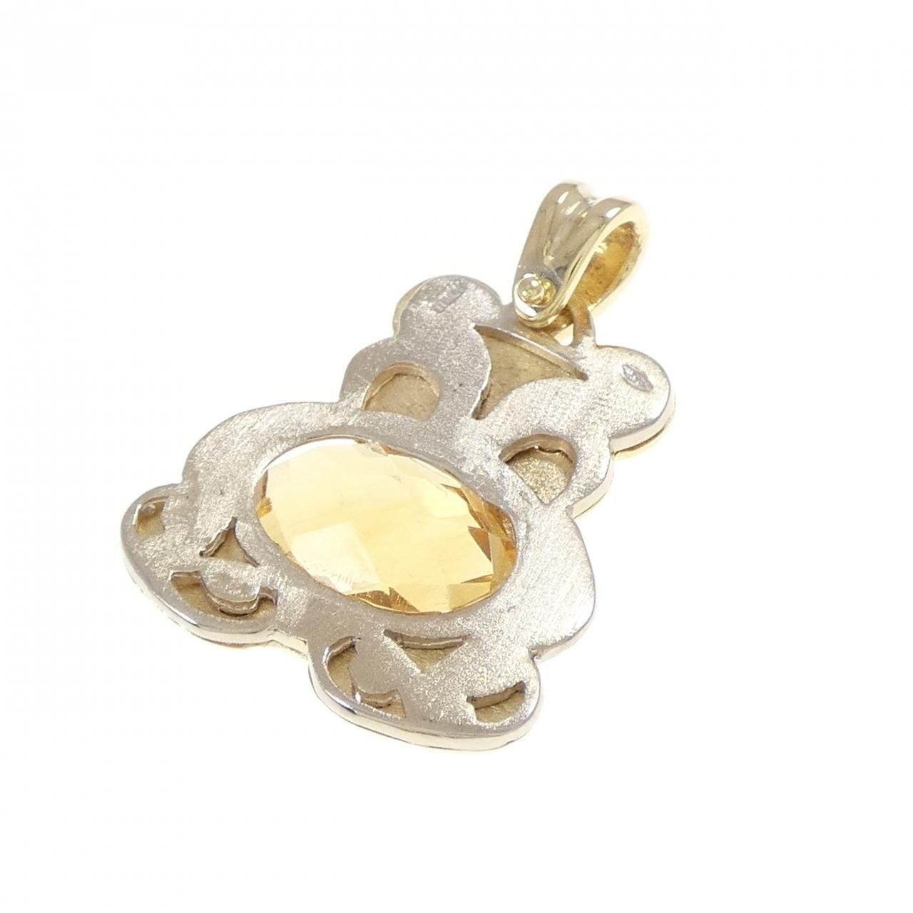 750YG 750WG ベア シトリン ペンダント