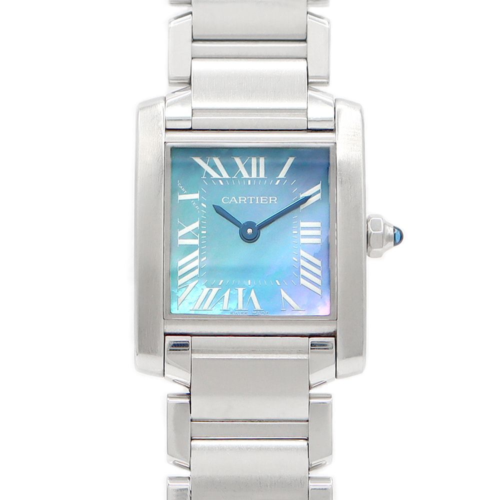 電池交換済み Cartier カルティエ タンクフランセーズ SM W51034Q3 ブルーシェル SS ステンレス レディース クォーツ【6ヶ月保証】【腕時計】【中古】 電池交換済み Cartier カルティエ タンクフランセーズ SM W51034Q3