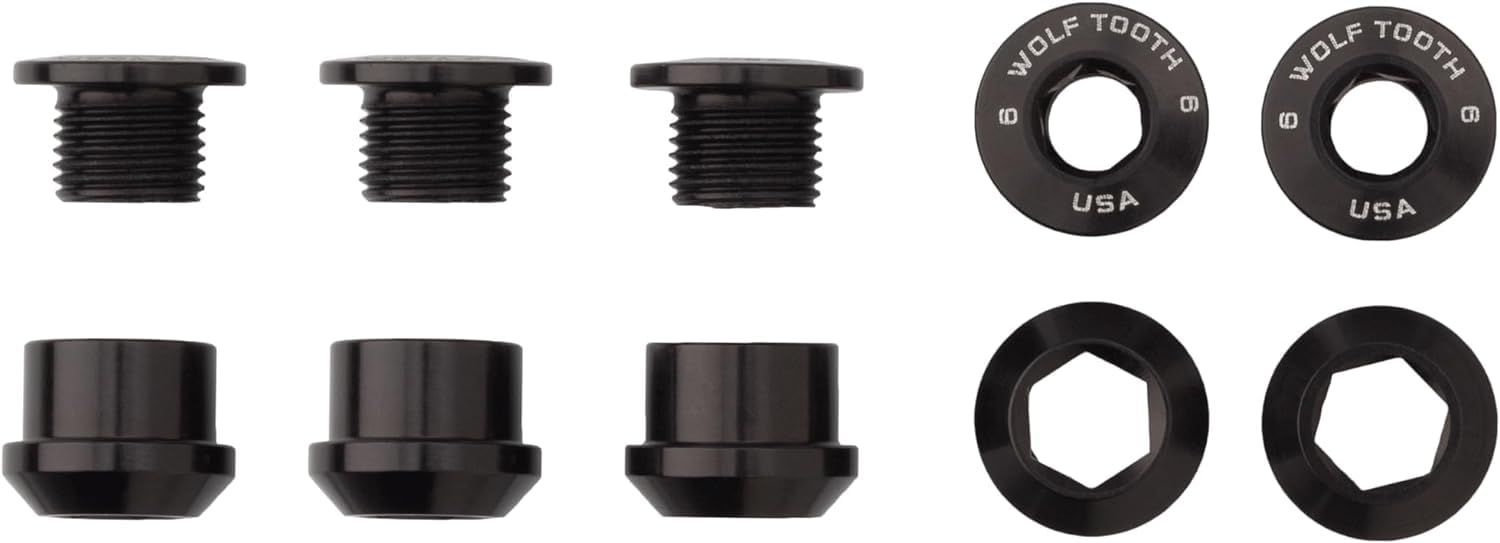 ウルフトゥース(Wolf Tooth) Set of 5 Chainring Bolts+Nuts for 1X - 5 pcs. black 6mm