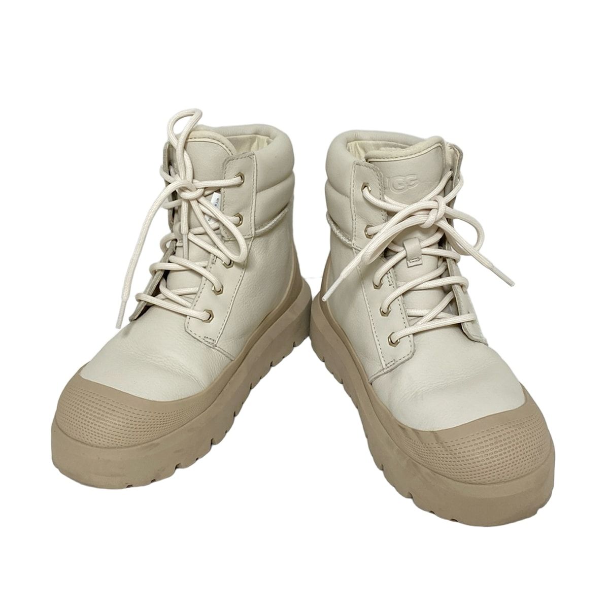 満足 UGG アグ ショートブーツ 24 レディース - 1158208 アイボリー レザー