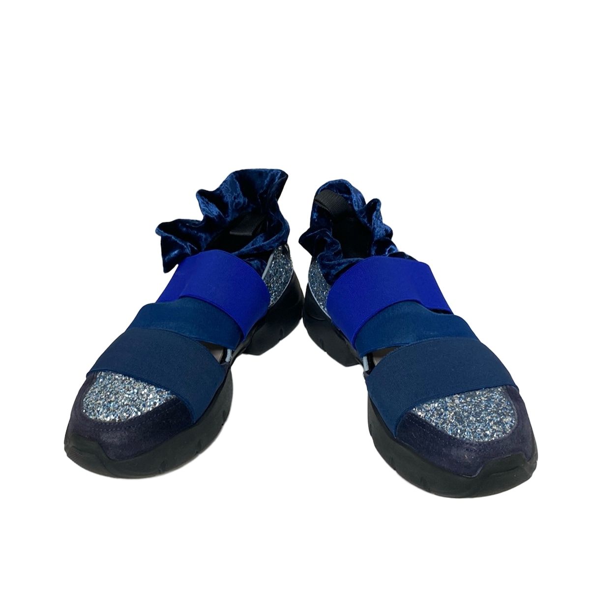 EMILIO PUCCI エミリオプッチ スリッポン 37 レディース - ネイビー×ブルー×マルチ インソール取外し可