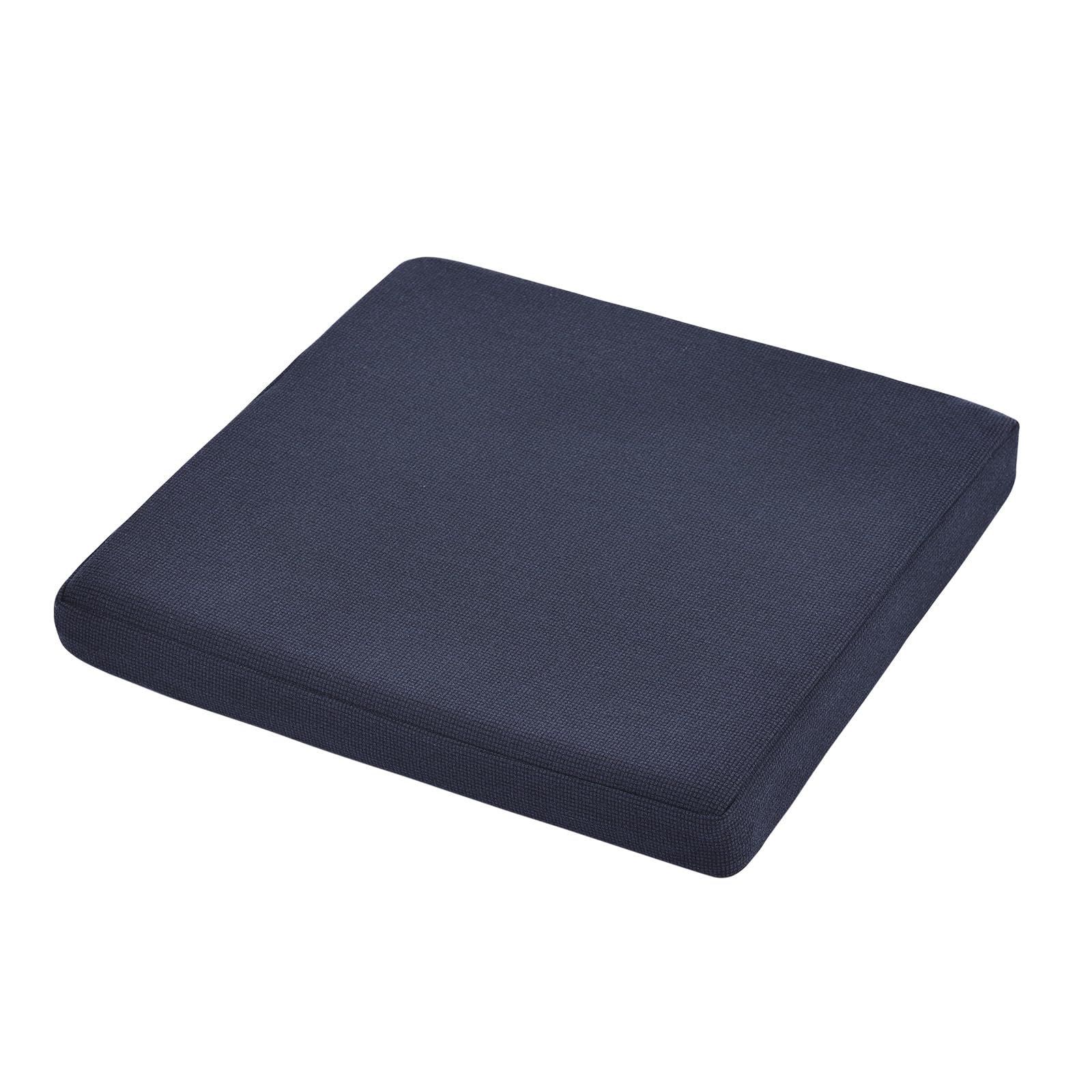 【在庫処分】クッション 低反発＋高反発 椅子 ウレタン クッション 座布団 42×42×5cm Home 2層構造 ネイビー Baibu カバー洗える