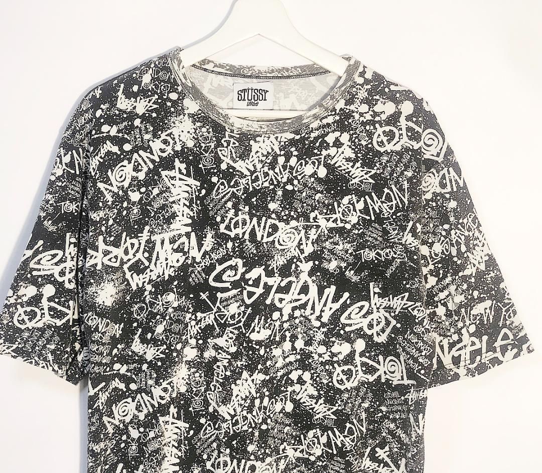希少ステューシー　ワールドツアー　総柄　中綿　ブルゾン AUTHENTIC GeAR バックロゴスカルワッペンブルゾン XL グレー