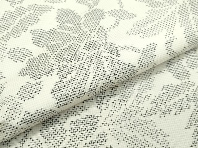 平和屋本店□極上 本場大島紬 白大島 9マルキ 更紗花文 逸品 未使用