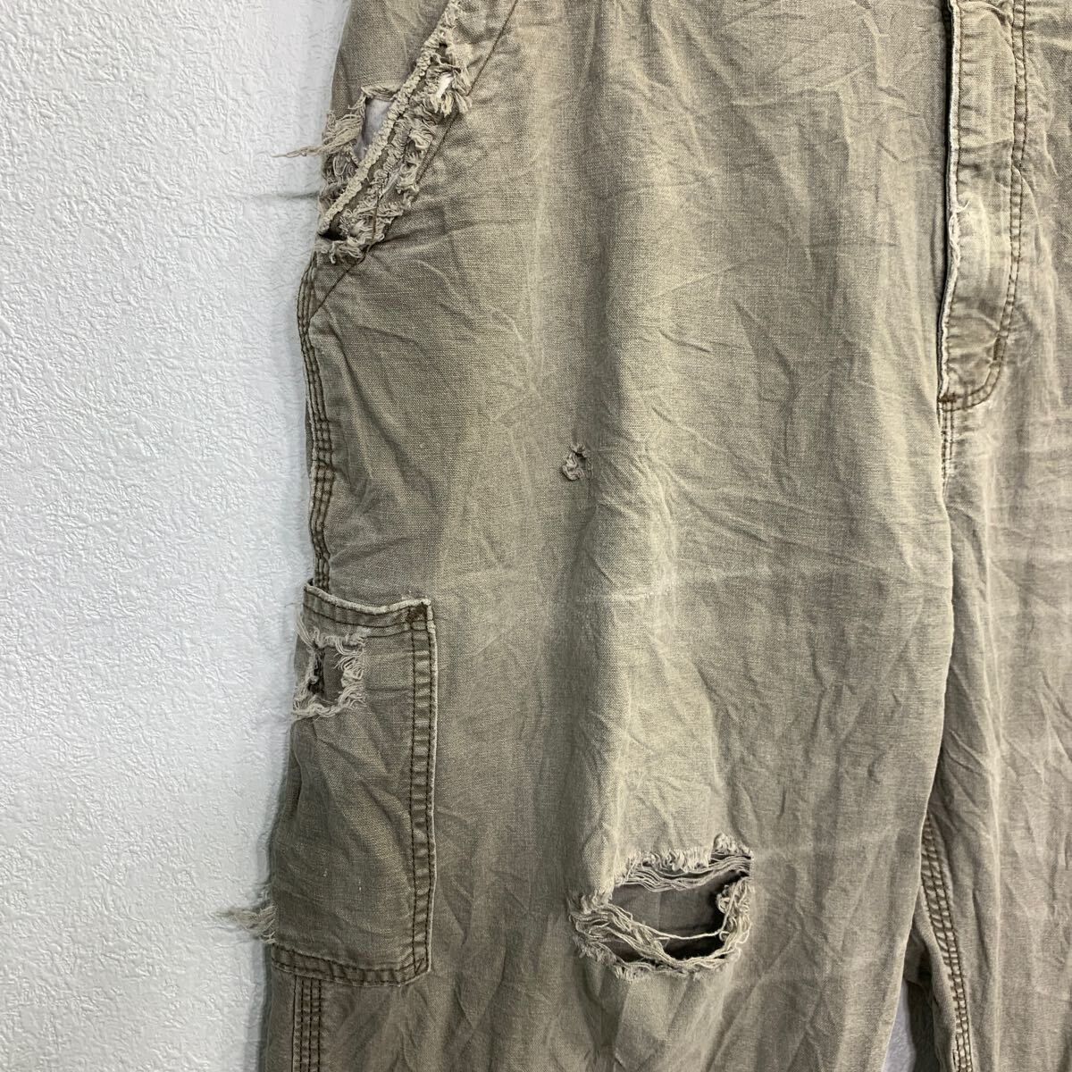 カーハート ダブルニー 迷彩 美品 W36 迷彩 ウッドランドカモ