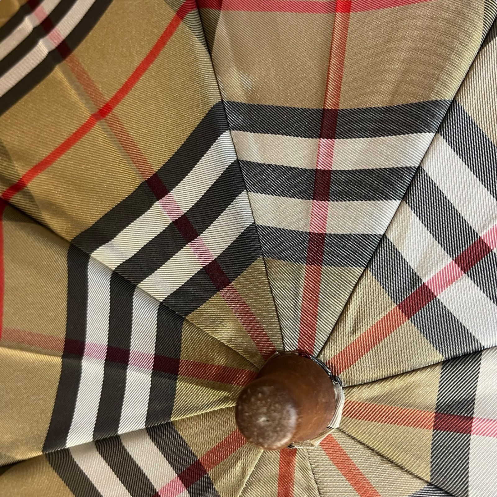 管34728】BURBERRY バーバリー ノバチェック 折りたたみ傘 ベージュ