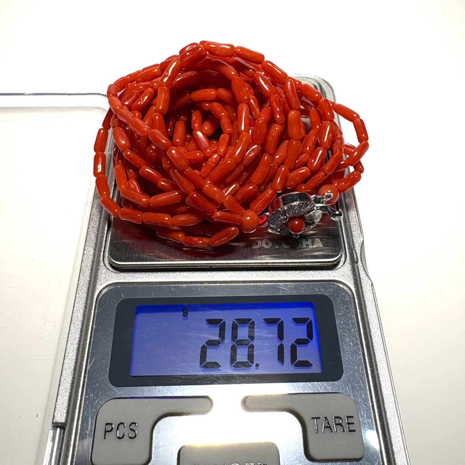 紅焔の舞 ― 天然赤珊瑚5連ネックレス（シルバー金具使用