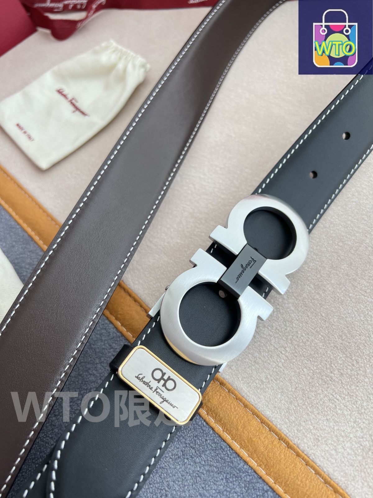 フェラガモ FERRAGAMO リバーシブル ガンチーニ ベルト メンズ レザー