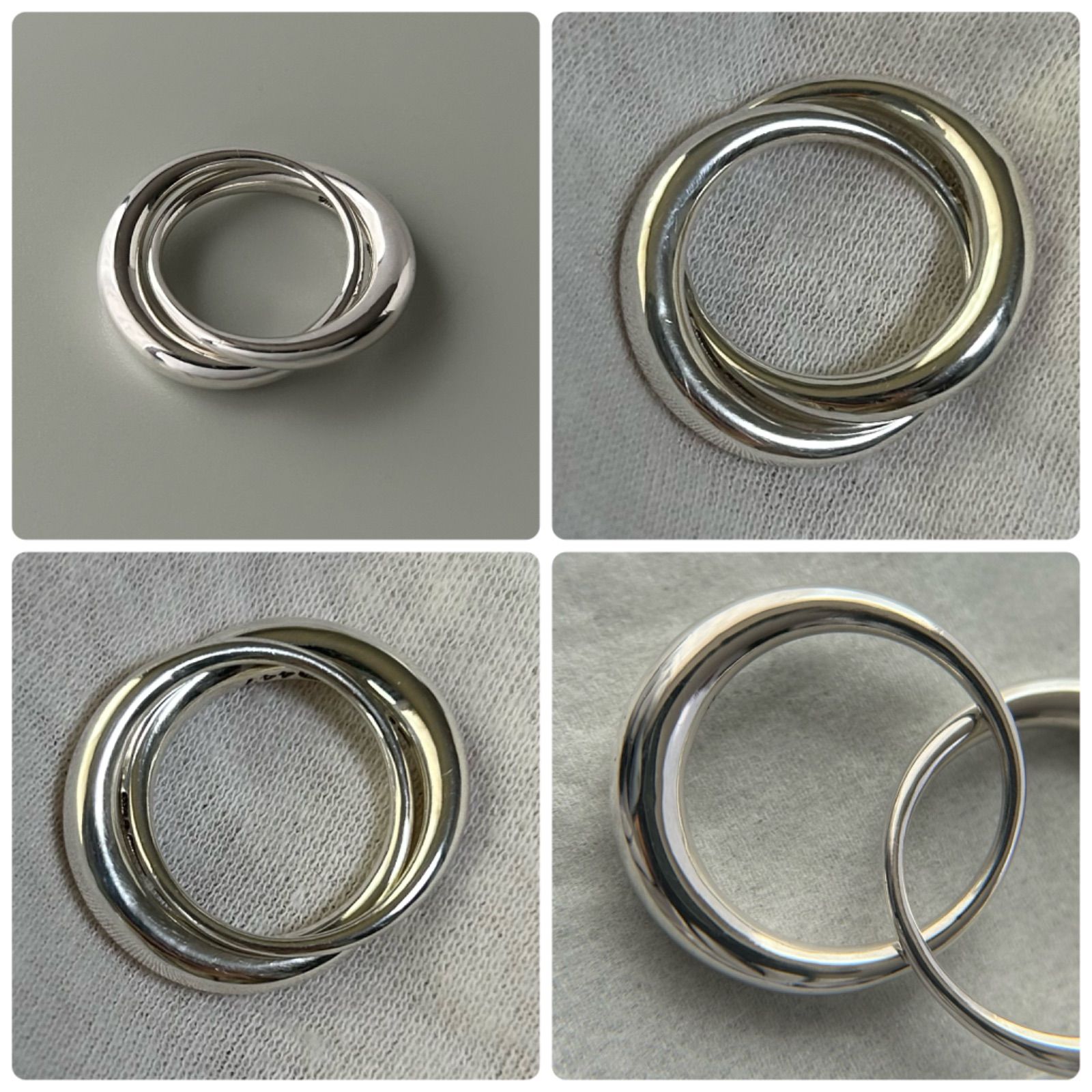   ジョージ ジェンセン 4ピース2セット ジョージジェンセン 希少 ダブル リング 指輪 447 LUNE Kim Buck