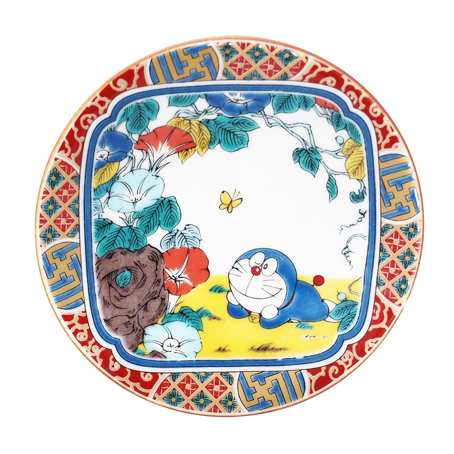 【数量限定】金正陶器 「 ドラえもん 」 九谷焼 小皿 庄三風 彩色金欄手 008149 日本製 12cm マルチ