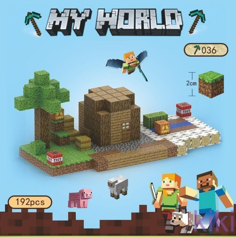 新品未使用マイワールド！マインクラフト レゴ マグネットキューブ 村長の家192pcs