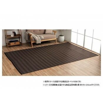 日本製 洗えるい草調カーペット ブラウン 団地間3畳 約170×255cm 1090031060302