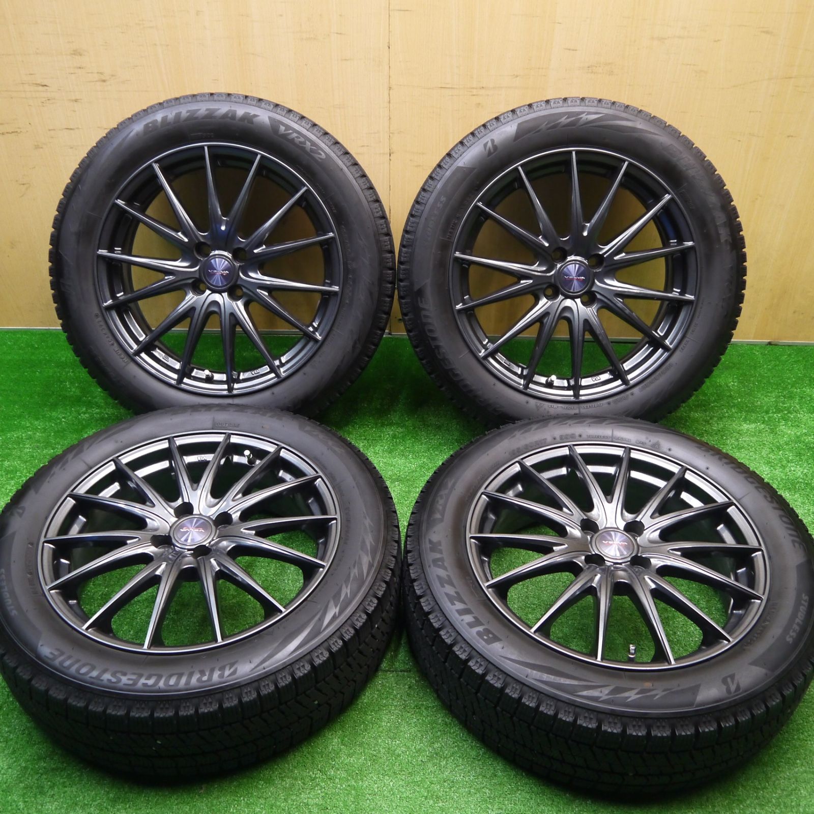 バリ溝 21年 キレイ 9.5分 スタッドレス 195|60R17 ブリヂストン ブリザック VRX2 VELVA SPORTZ ヴェルヴァ 17インチ PCD100|4H 5101410Hス
