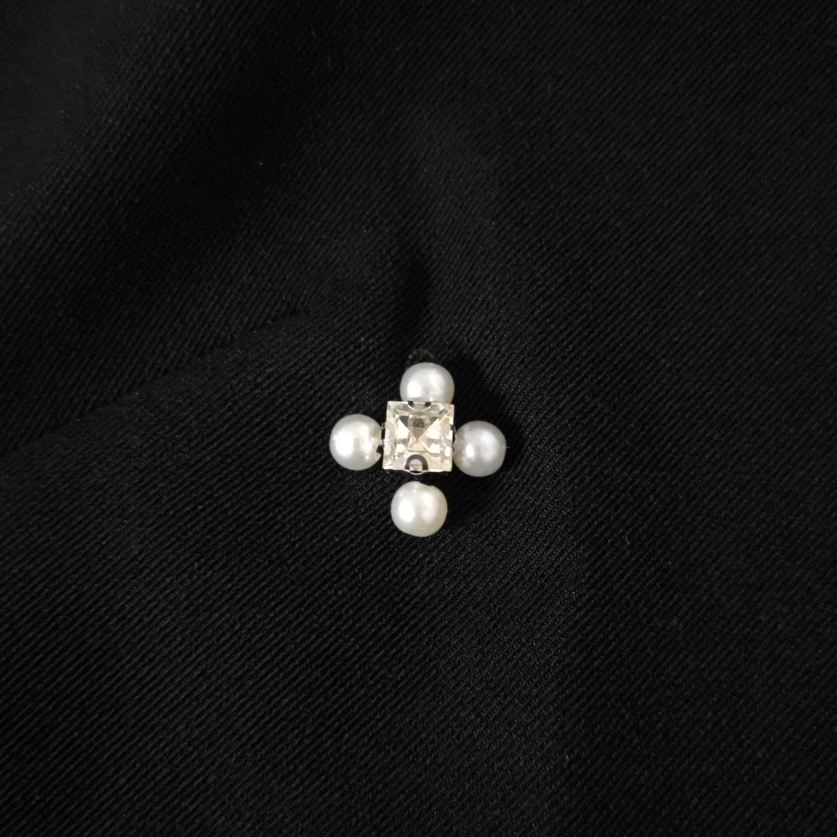  ソブ ダブル ノースリーブカットソー サイズ38 M レディース パールフリル ノースリーブトップス 0308-180-253 黒×白 ノースリーブ Tシャツ カットソー