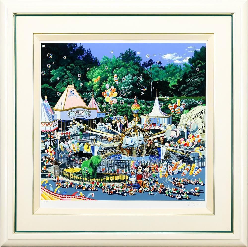 真作 WISH ヒロ ヤマガタ ダンボ シルクスクリーン 15号大 大作 直筆サイン 証明シール ディズニー人気作 25092629