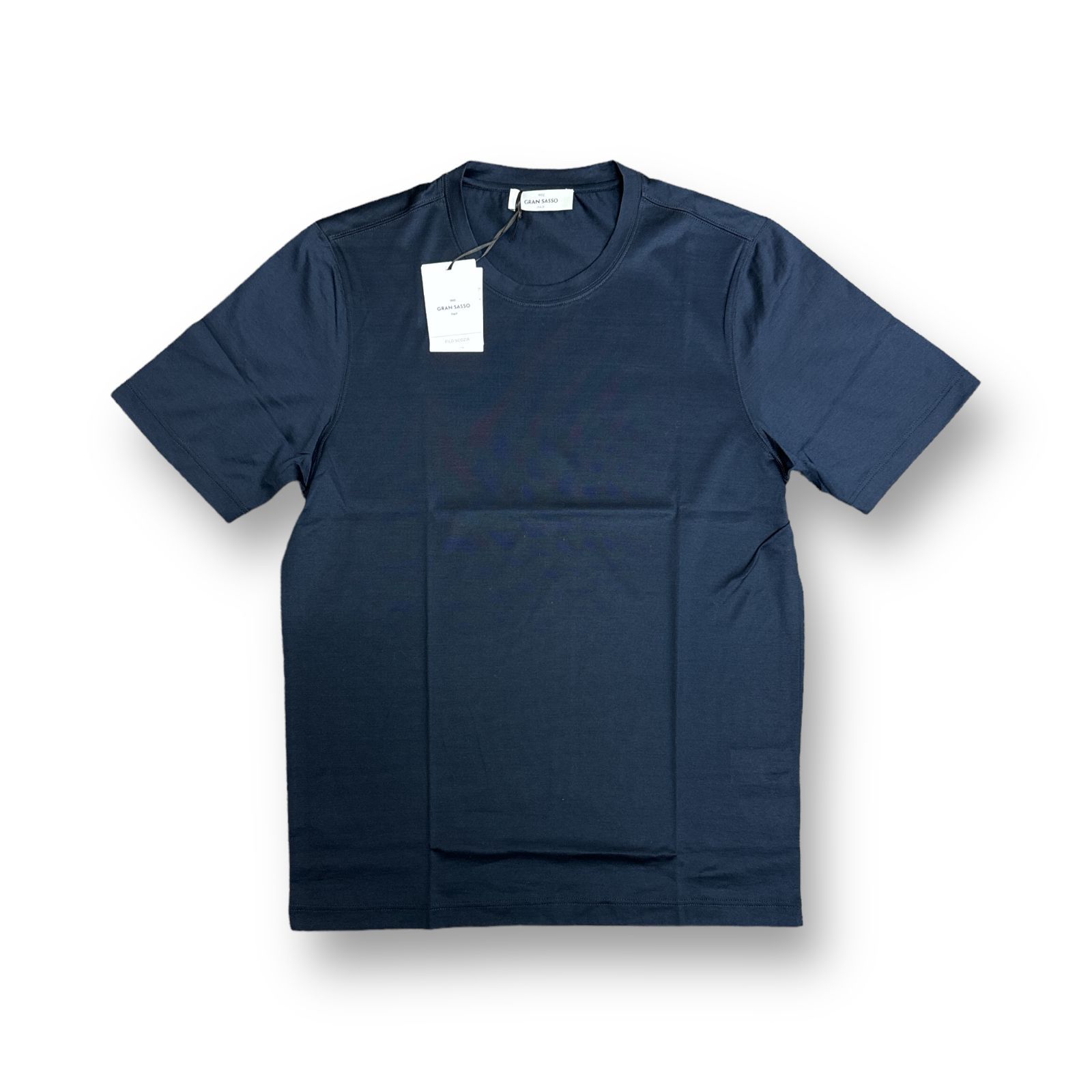 定価17600円 国内正規 新品 GRAN SASSO 23SS マーセライズ コットン クルーネック Tシャツ グランサッソ 60133/74002  ネイビー - メルカリ