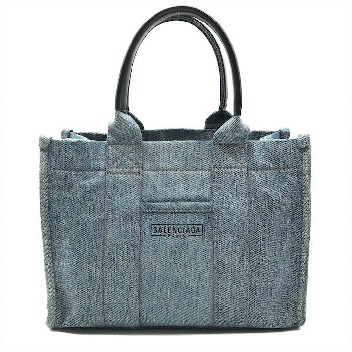 美品　バレンシアガ BALENCIAGA　デニムPVC トートバッグ　旧ロゴ 美品バレンシアガ BALENCIAGAデニムPVC トートバッグ旧ロゴ