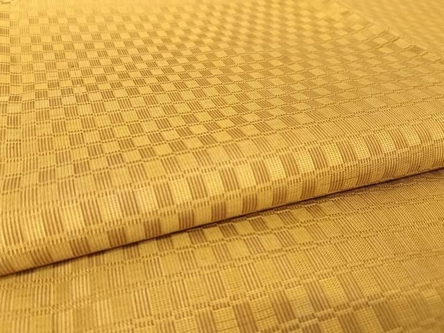 平和屋着物○山下八百子 本場黄八丈 紬 市松綾織 正絹 逸品