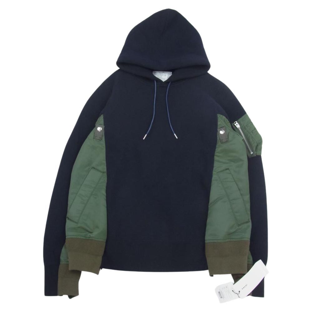Sacai サカイ SCM-033 Sponge Sweat x MA-1 Hoodie ドッキング プル 