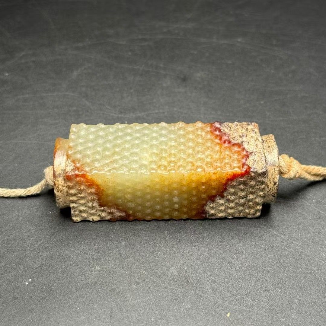 中国古美術.旧蔵品.古和田玉琮.純手工.裝身具.裝飾品.根付.置物.賞物.中国古玩