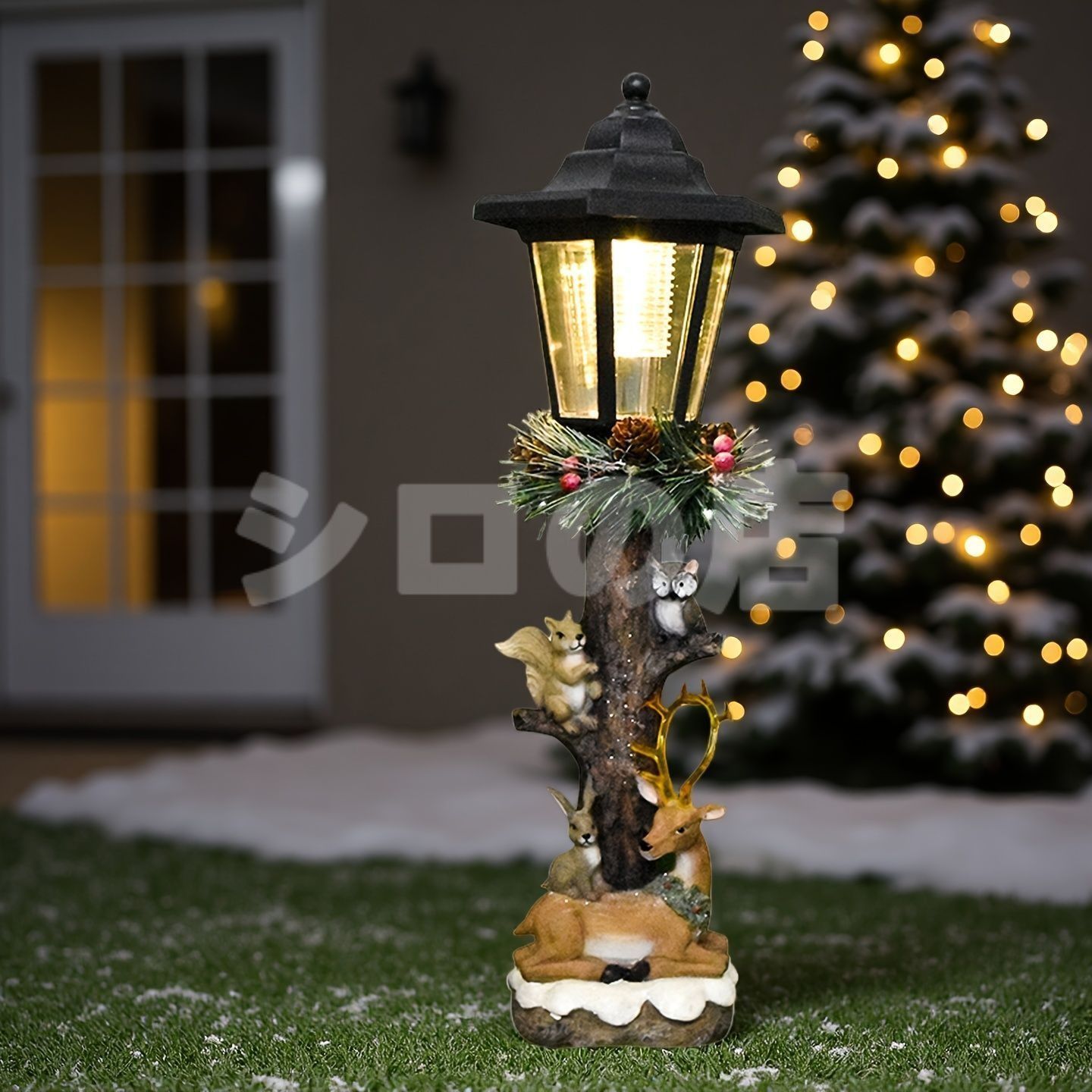 ソーラーライト ガーデンライト ガーデンオーナメントトナカイとリスとウサギとフクロウ クリスマス装飾 冬 庭オブジェ 置物 癒しグッズ ガーデニング お庭 玄関ライト 園芸装飾 オシャレ ギフト プレゼント 樹脂 街灯 癒しグッズ クリスマス装飾