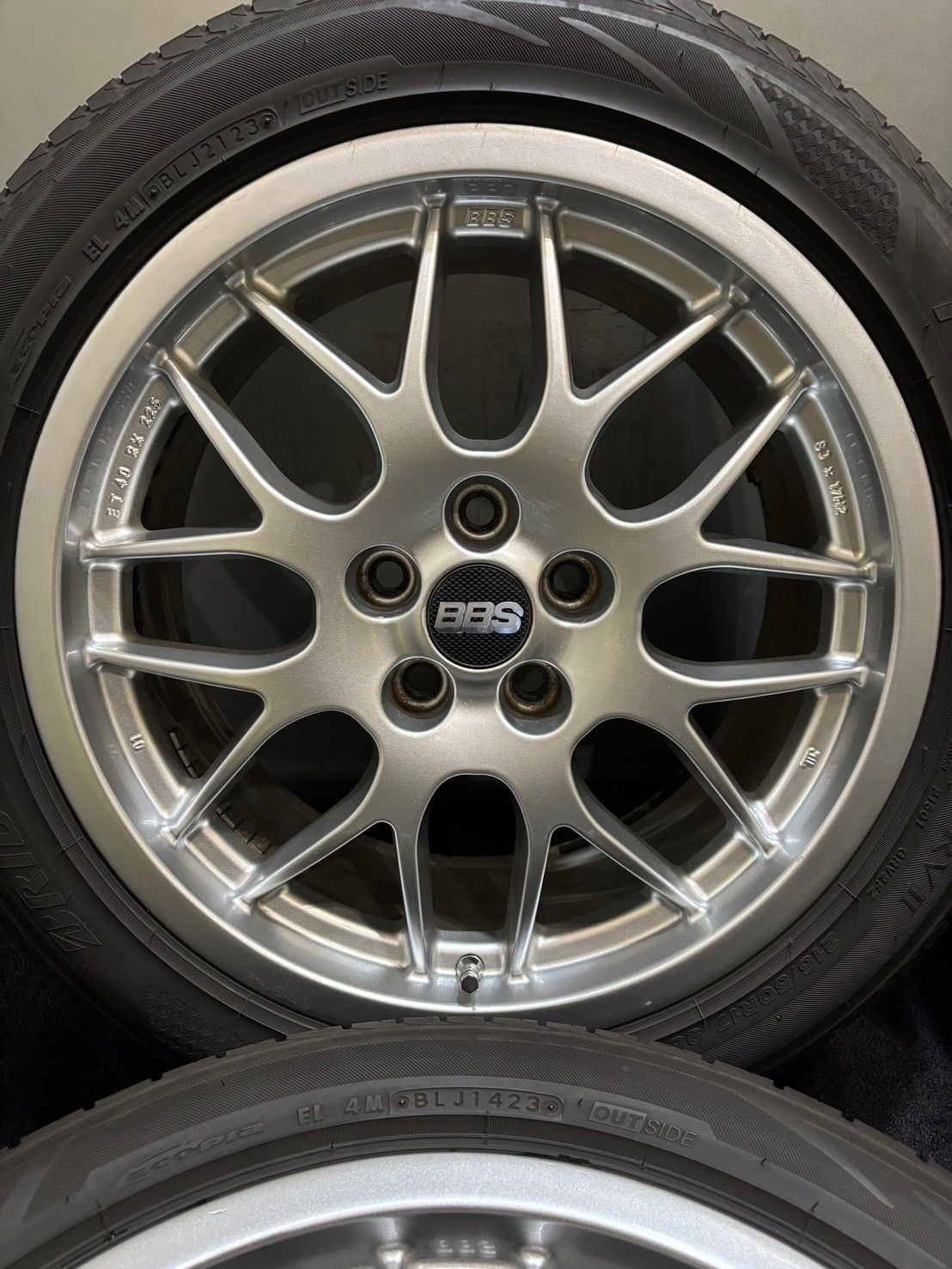 215 50R17 BRIDGESTONE REGNO GRVⅡ 23年製 BBS RX225 17インチ 8J 40 108 5H 夏タイヤ 4本 VOLVO V60 S60 南2-K324