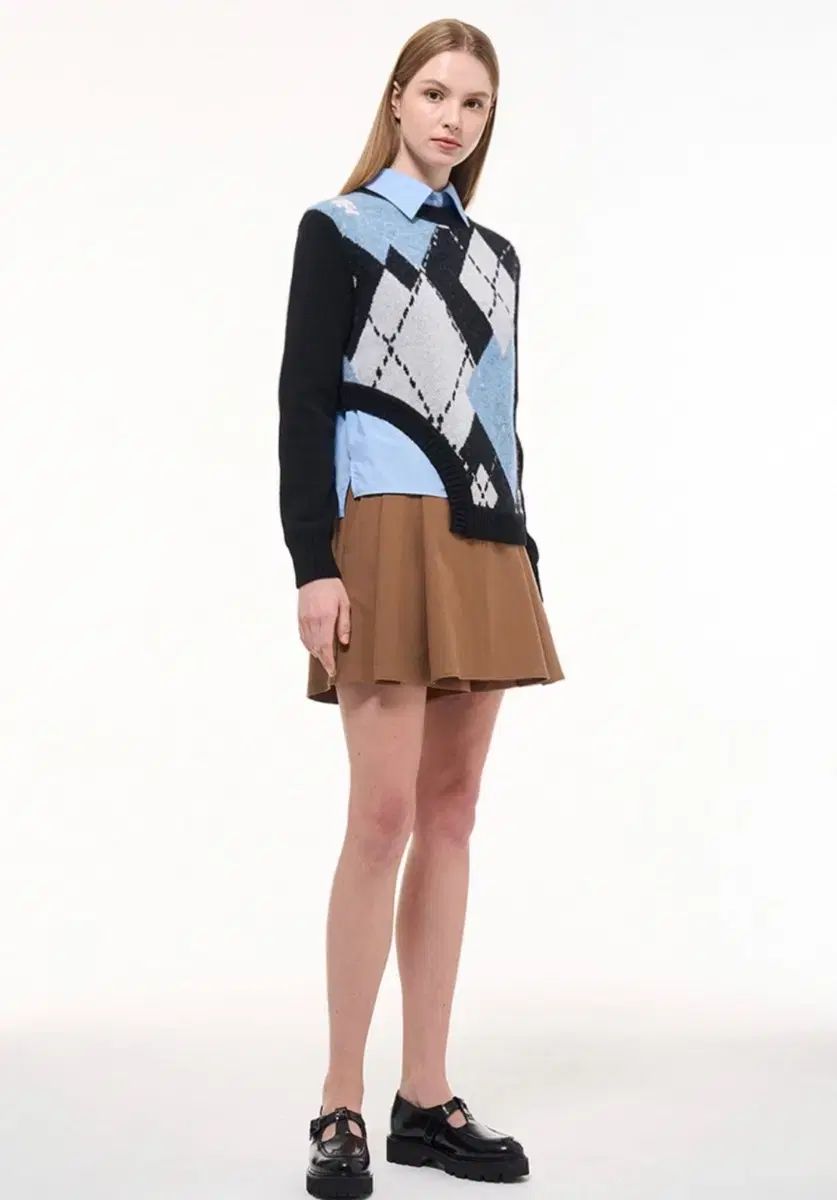 ハンサム タイム TIME ベルト付き プリーツ キュロットショーツ キャメル-キュロット ピンタックショートパンツ DECORATOM_COM_BR