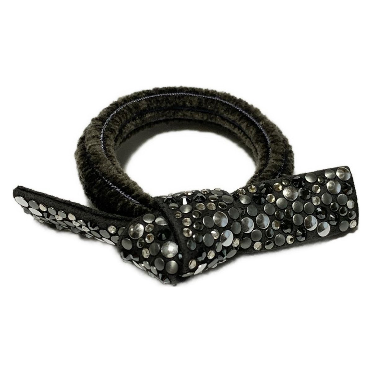 acca アッカ アクセサリー - ダークグレー×シルバー ヘアゴム|ラインストーン|スタッズ